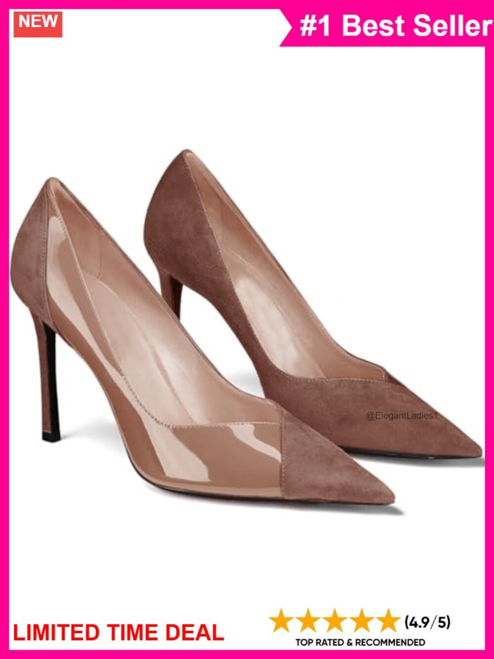 Patent Suede Stiletto Heels Pointed Toe Slip On Pumps Office Party